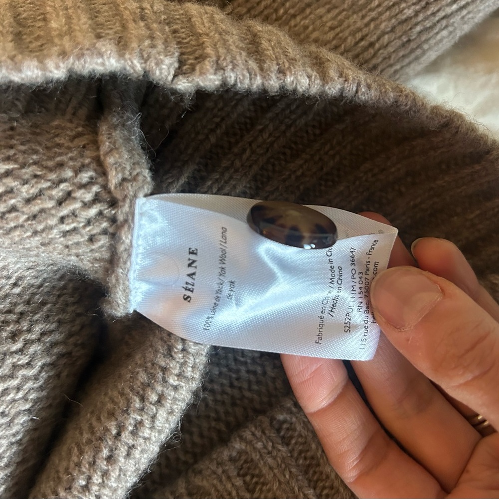 NWOT Sezane Taupe Sweater with Button Details - Picture 9 of 11